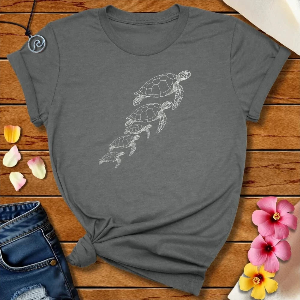 Turtle Family Tee Deep Heather by Salty By Choice® We love the beach ocean and anything around water.
