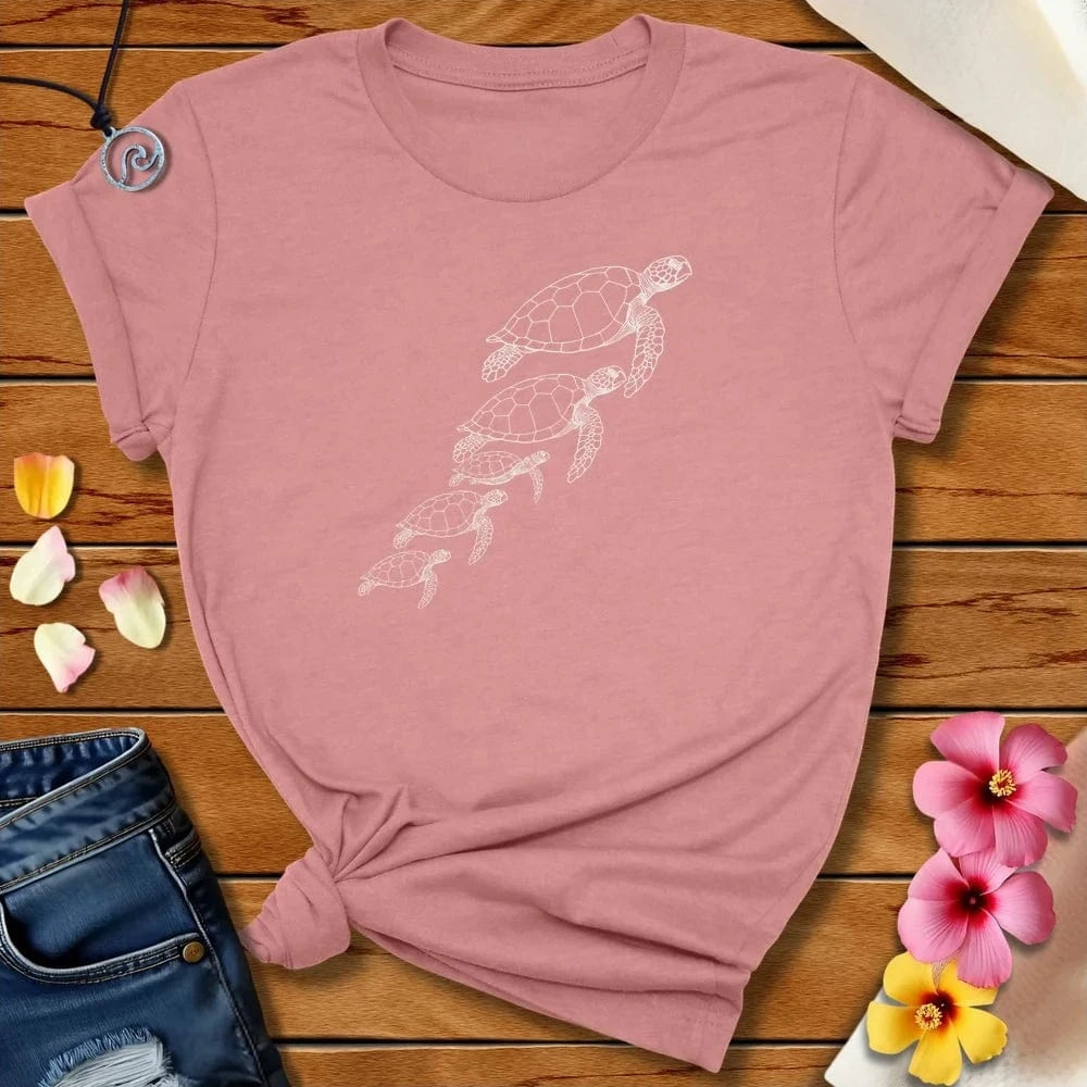 Turtle Family Tee Heather Mauve by Salty By Choice® We love the beach ocean and anything around water.