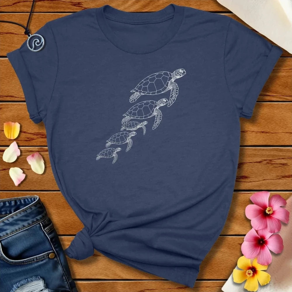 Turtle Family Tee Heather Navy by Salty By Choice® We love the beach ocean and anything around water.