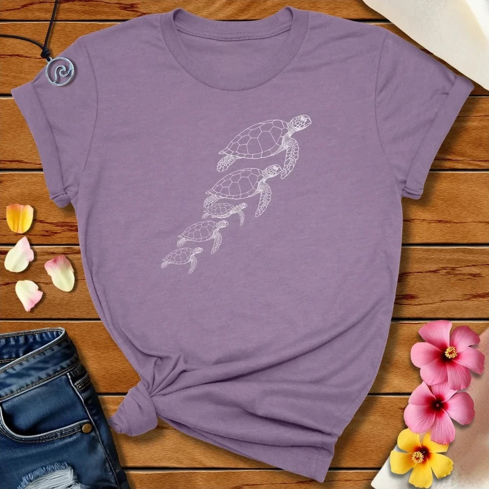 Turtle Family Tee Heather Purple by Salty By Choice® We love the beach ocean and anything around water.