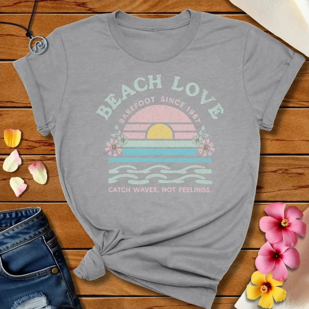 Barefoot Beach Love Tee Athletic Heather by Salty By Choice™ We love the beach ocean and anything around water.