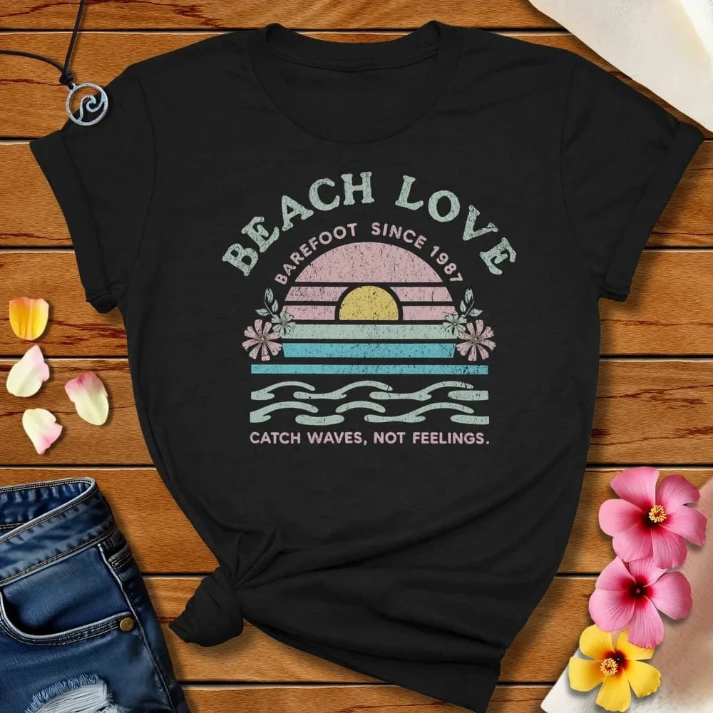 Barefoot Beach Love Tee Black Heather by Salty By Choice™ We love the beach ocean and anything around water.