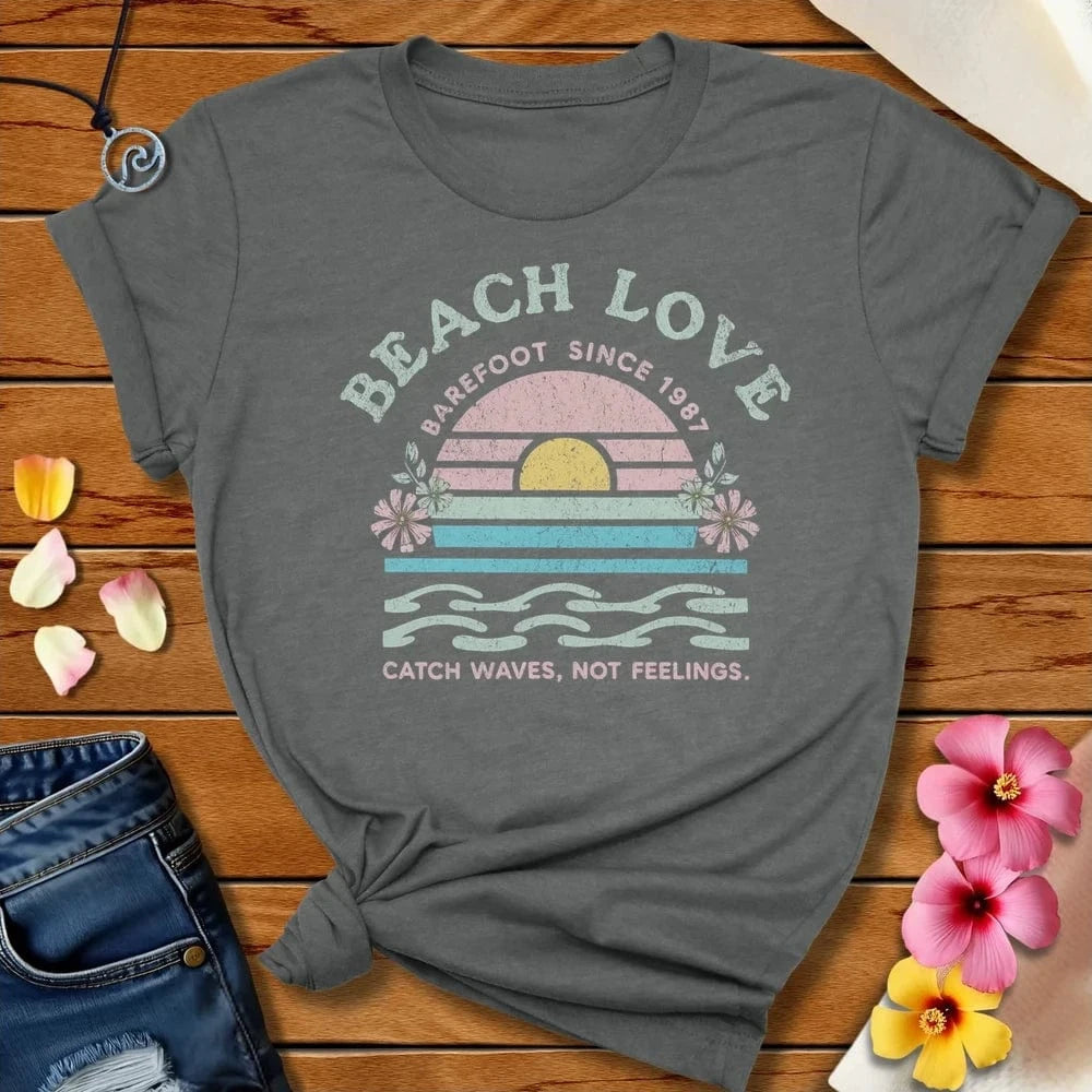 Barefoot Beach Love Tee Deep Heather by Salty By Choice™ We love the beach ocean and anything around water.