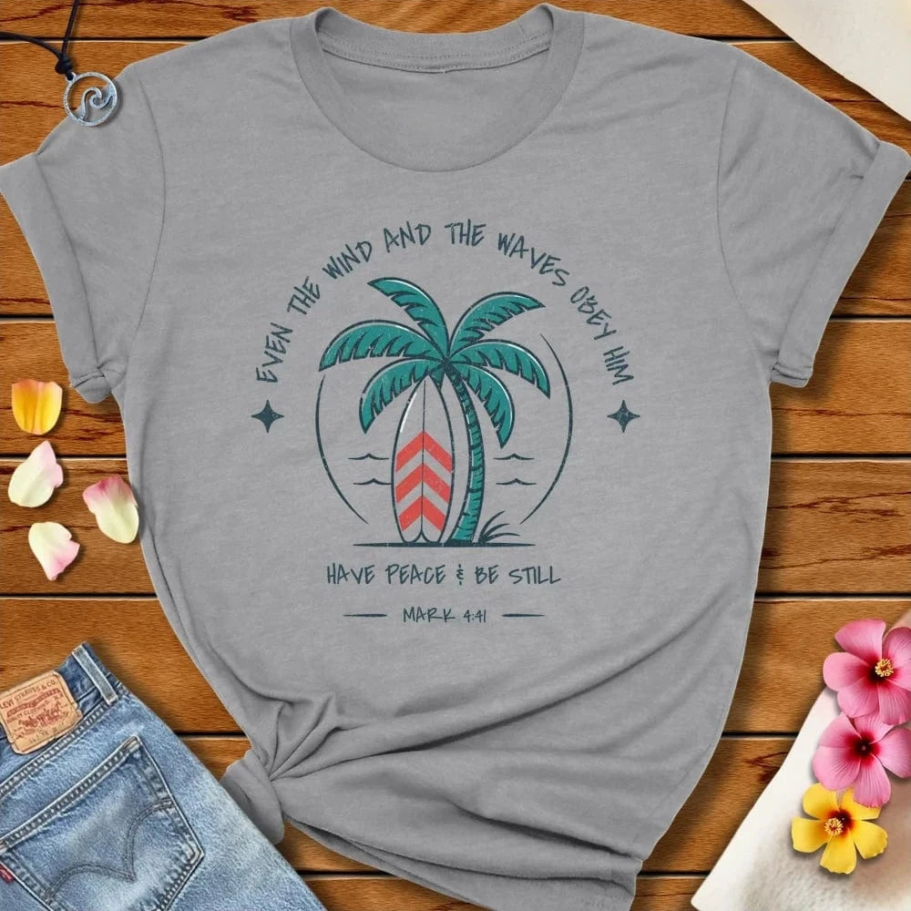 Be Still Tee Athletic Heather by Salty By Choice® We love the beach ocean and anything around water.