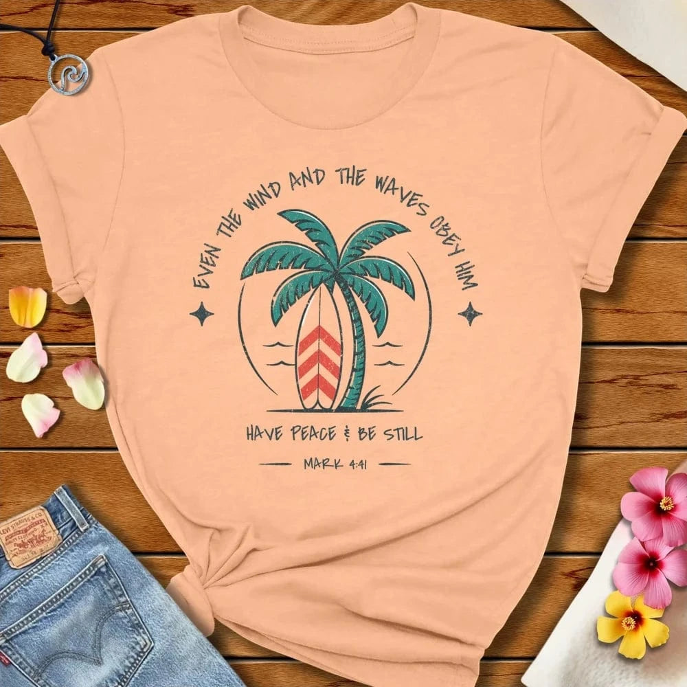 Be Still Tee Heather Peach by Salty By Choice® We love the beach ocean and anything around water.