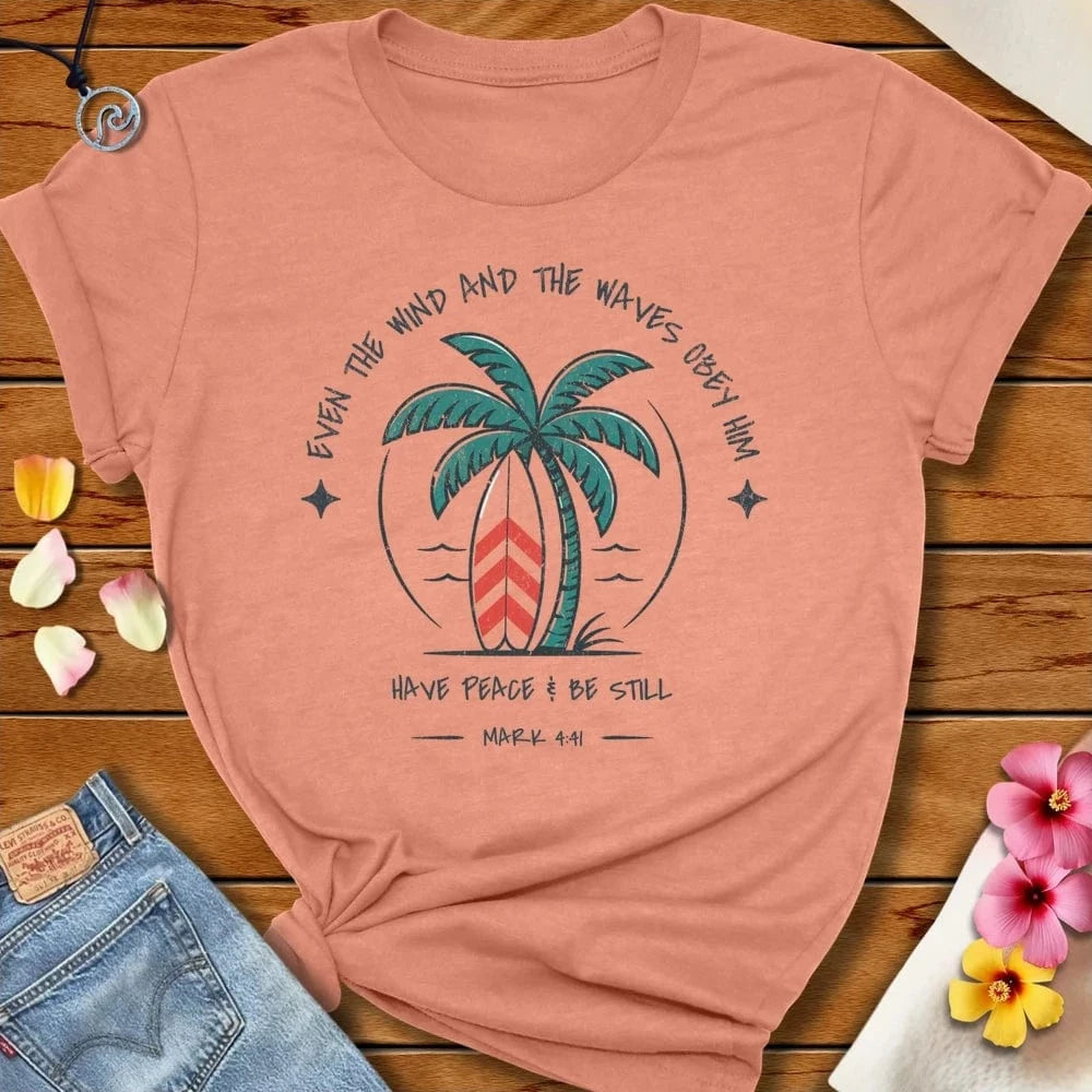 Be Still Tee Heather Prism Sunset by Salty By Choice® We love the beach ocean and anything around water.
