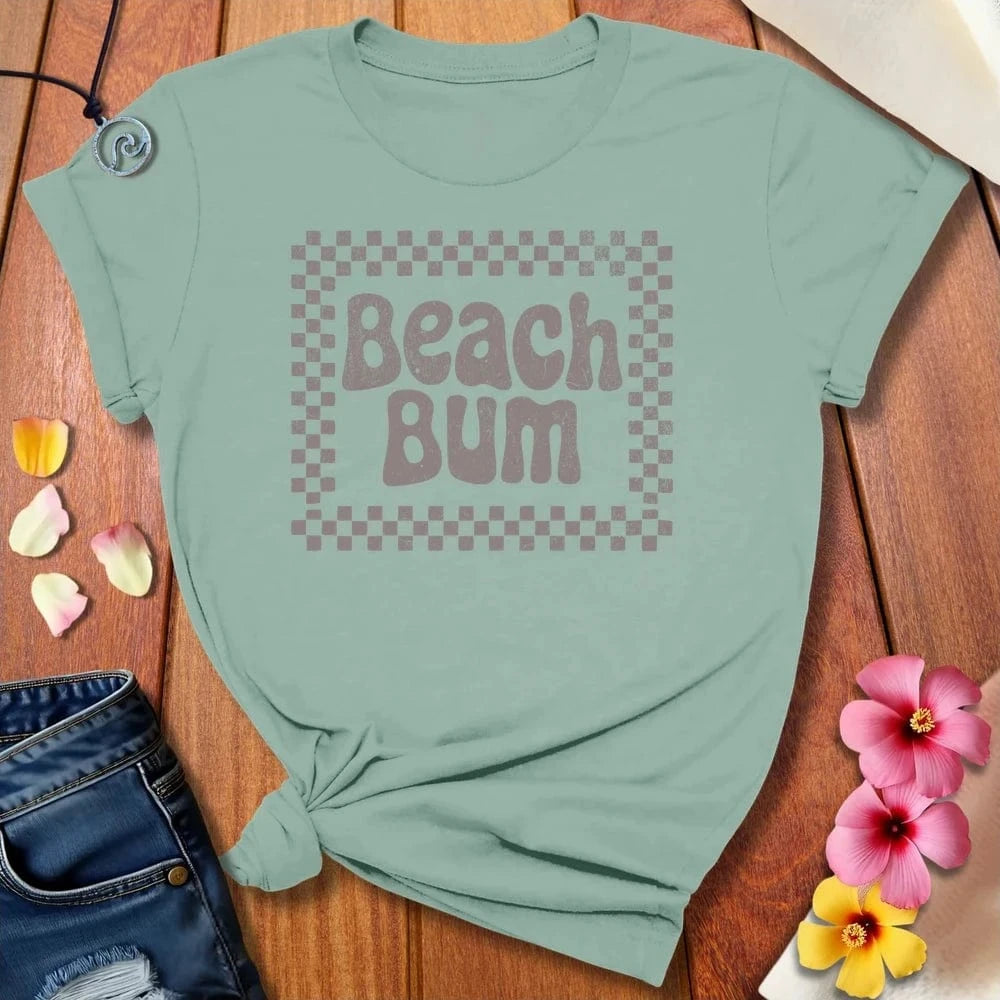 Beach Bum Tee Dusty Blue by Salty By Choice™ We love the beach ocean and anything around water.