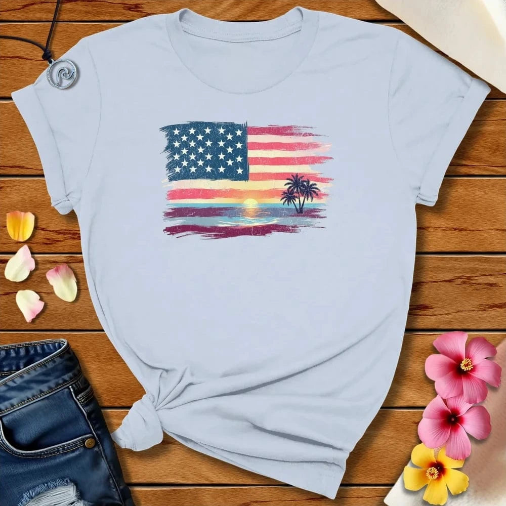 Beach Flag Tee Light Blue by Salty By Choice® We love the beach ocean and anything around water.