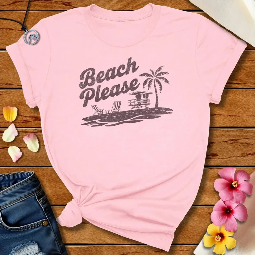 Beach Please Tee Soft Pink by Salty By Choice® We love the beach ocean and anything around water.
