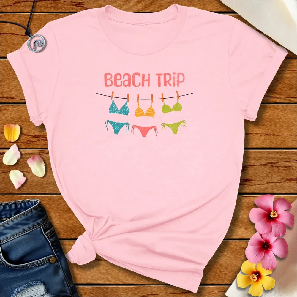 Beach Trip Tee Soft Pink by Salty By Choice™ We love the ocean and Christian apparel