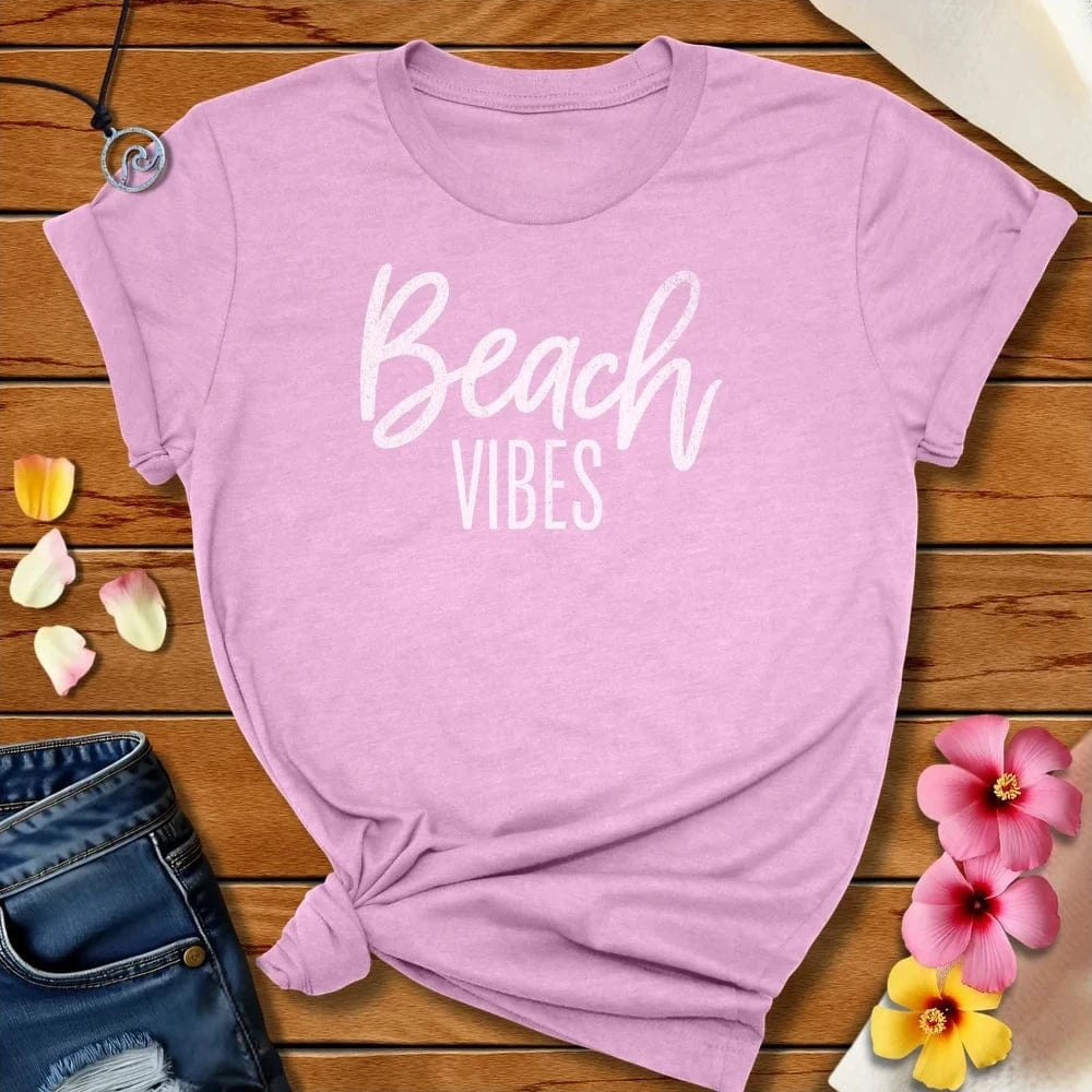 Beach Vibes Tee Heather Prism Lilac by Salty By Choice™ We love the beach ocean and anything around water.