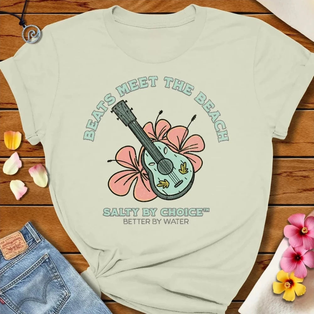 Beats Meet The Beach Tee Citron by Salty By Choice® We love the beach ocean and anything around water.