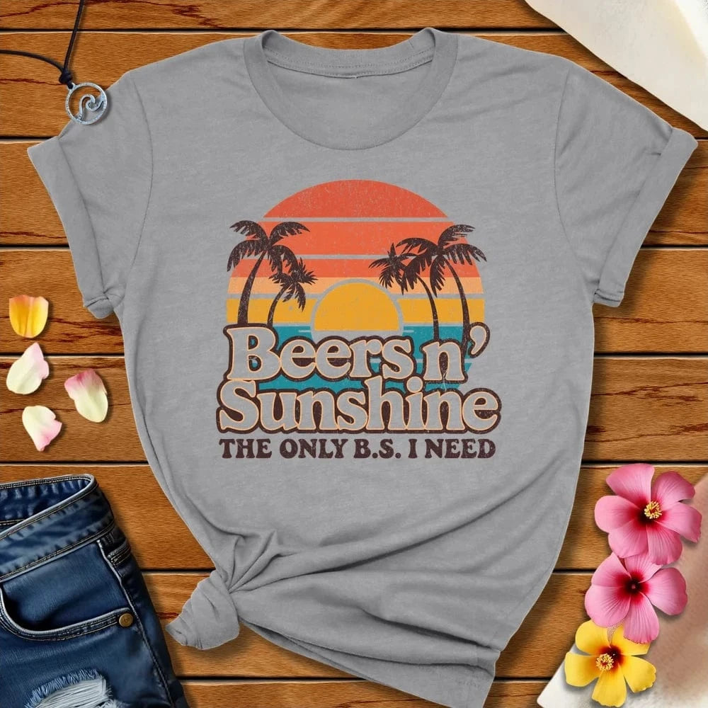 Beers N Sunshine Tee Athletic Heather by Salty By Choice® We love the beach ocean and anything around water.