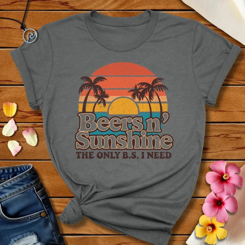 Beers N Sunshine Tee Deep Heather by Salty By Choice® We love the beach ocean and anything around water.