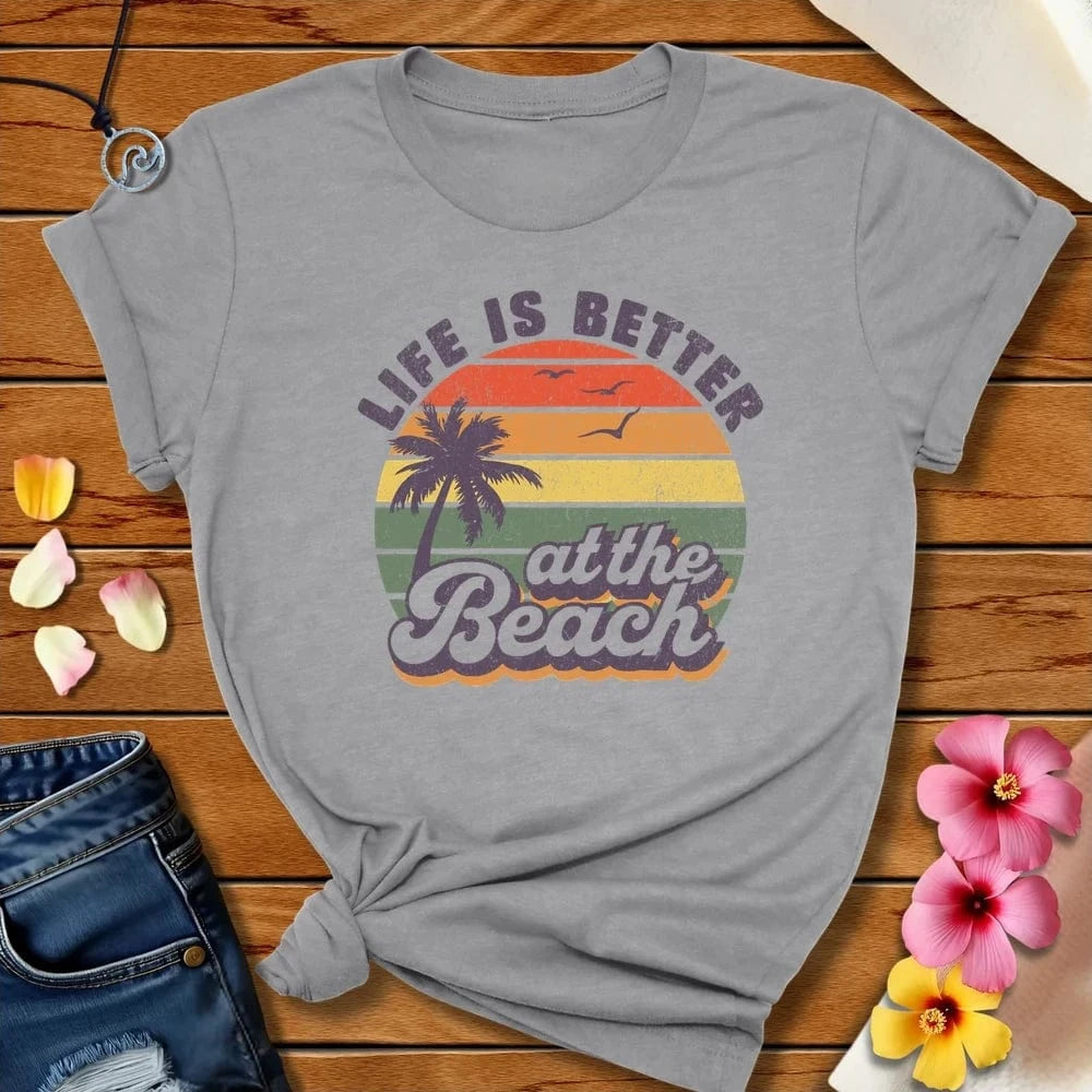 Better At The Beach Tee Athletic Heather by Salty By Choice™ We love the beach ocean and anything around water.