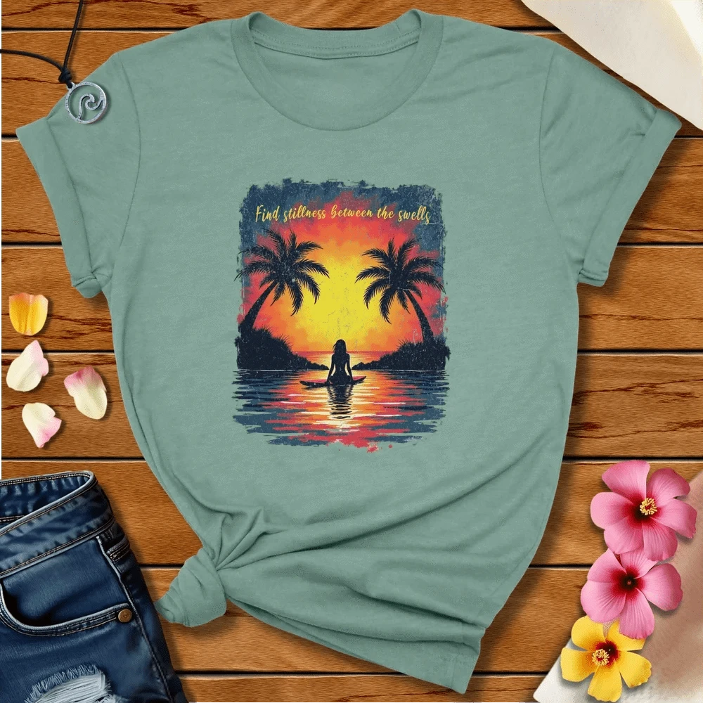 Between Swells Tee Heather Prism Dusty Blue by Salty By Choice® We love the beach ocean and anything around water.