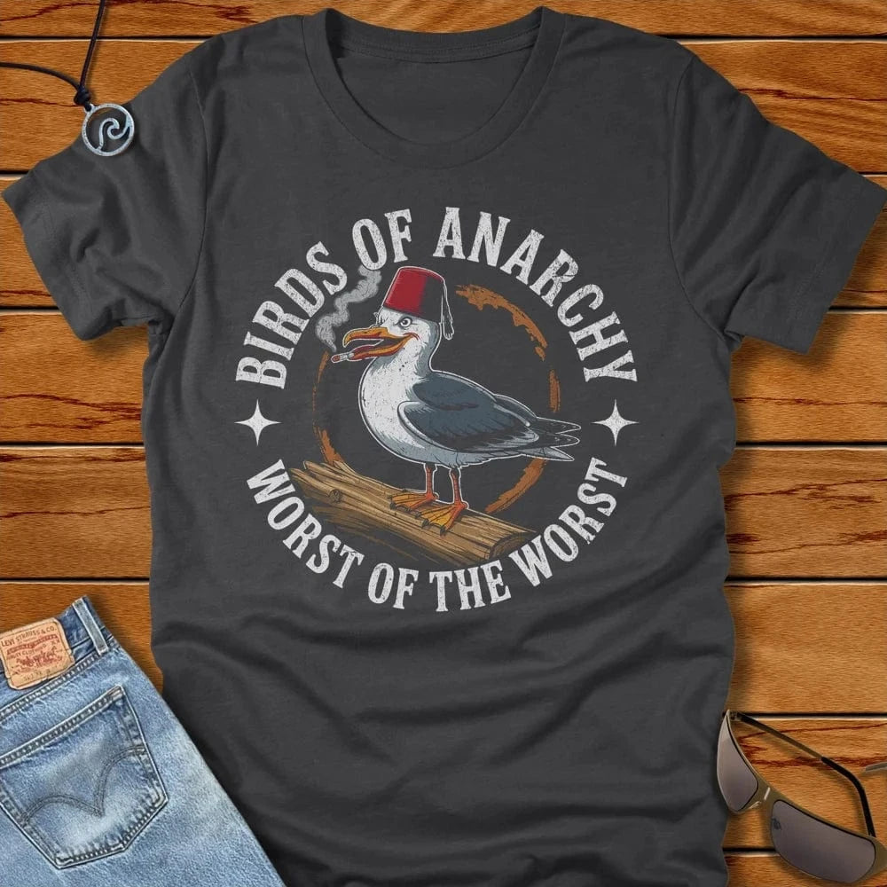 Birds Of Anarchy Tee Dark Grey Heather by Salty By Choice™ We love the beach ocean and anything around water.