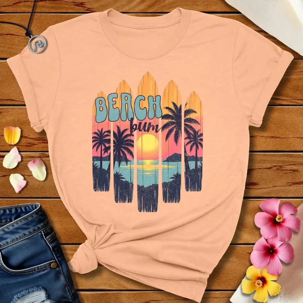 Boards Beach Bum Tee Heather Peach by Salty By Choice® We love the beach ocean and anything around water.