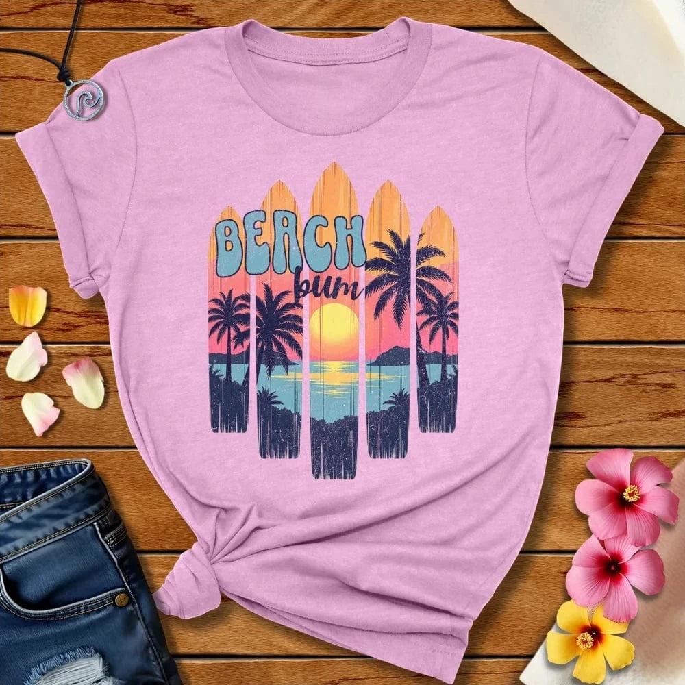Boards Beach Bum Tee Heather Prism Lilac by Salty By Choice® We love the beach ocean and anything around water.