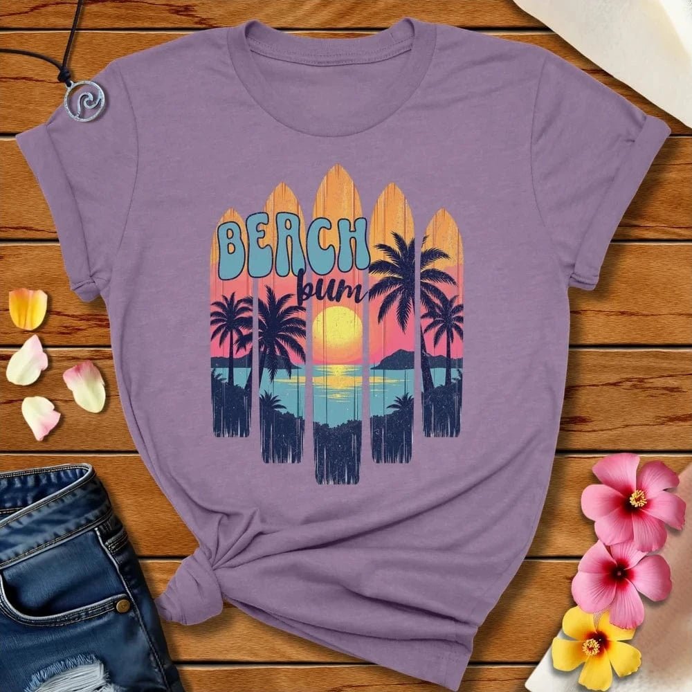 Boards Beach Bum Tee Heather Purple by Salty By Choice® We love the beach ocean and anything around water.