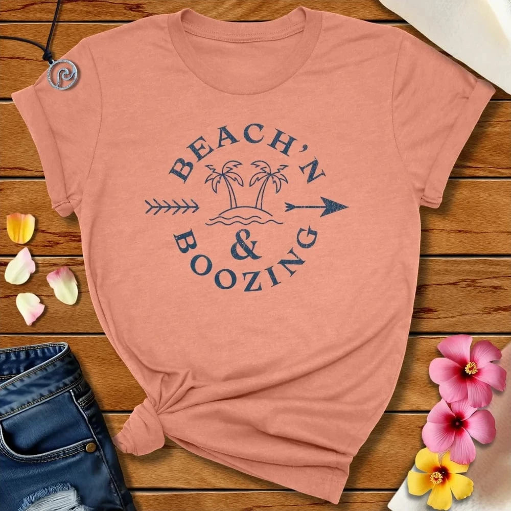 Boozin Tee Heather Prism Sunset by Salty By Choice® We love the beach ocean and anything around water.