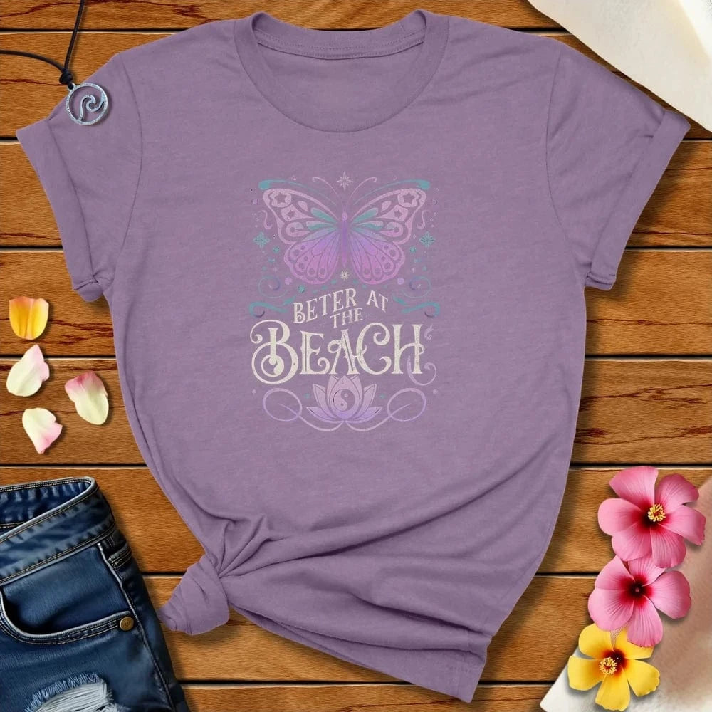 Butterfly Better Tee Heather Purple by Salty By Choice™ We love the beach ocean and anything around water.