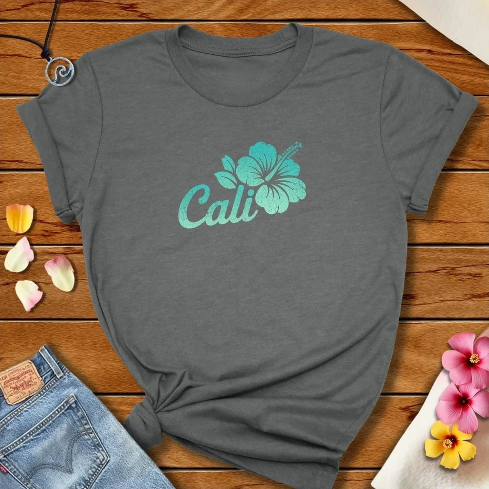 Cali Hibiscus Tee Deep Heather by Salty By Choice® We love the beach ocean and anything around water.