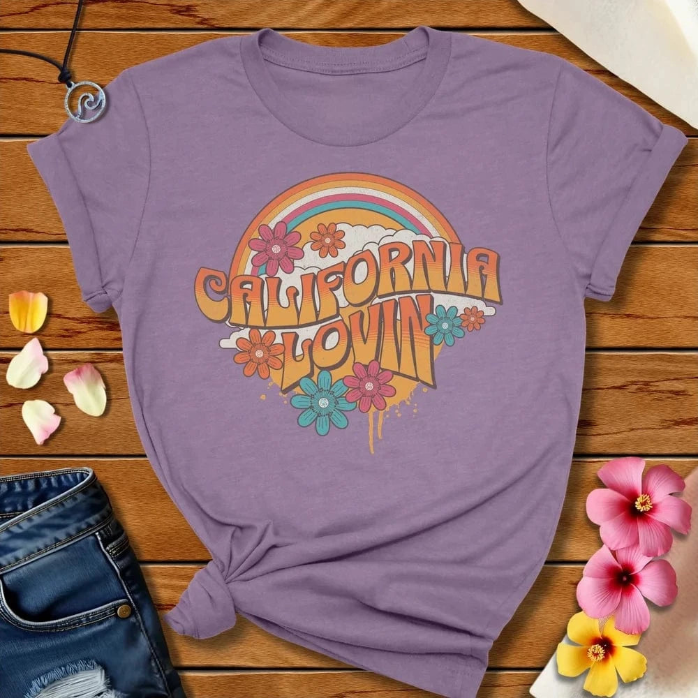 California Lovin Tee Heather Purple by Salty By Choice® We love the beach ocean and anything around water.