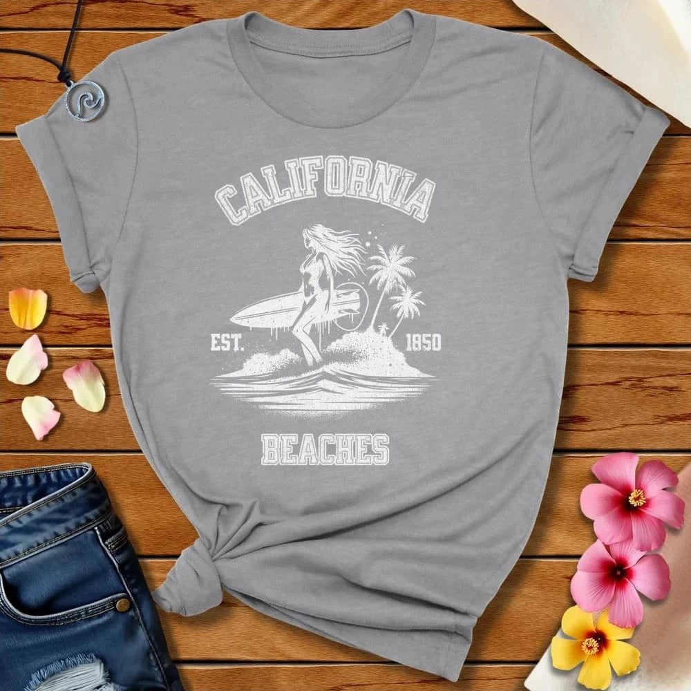 California Beaches Tee Athletic Heather by Salty By Choice® We love the beach ocean and anything around water.