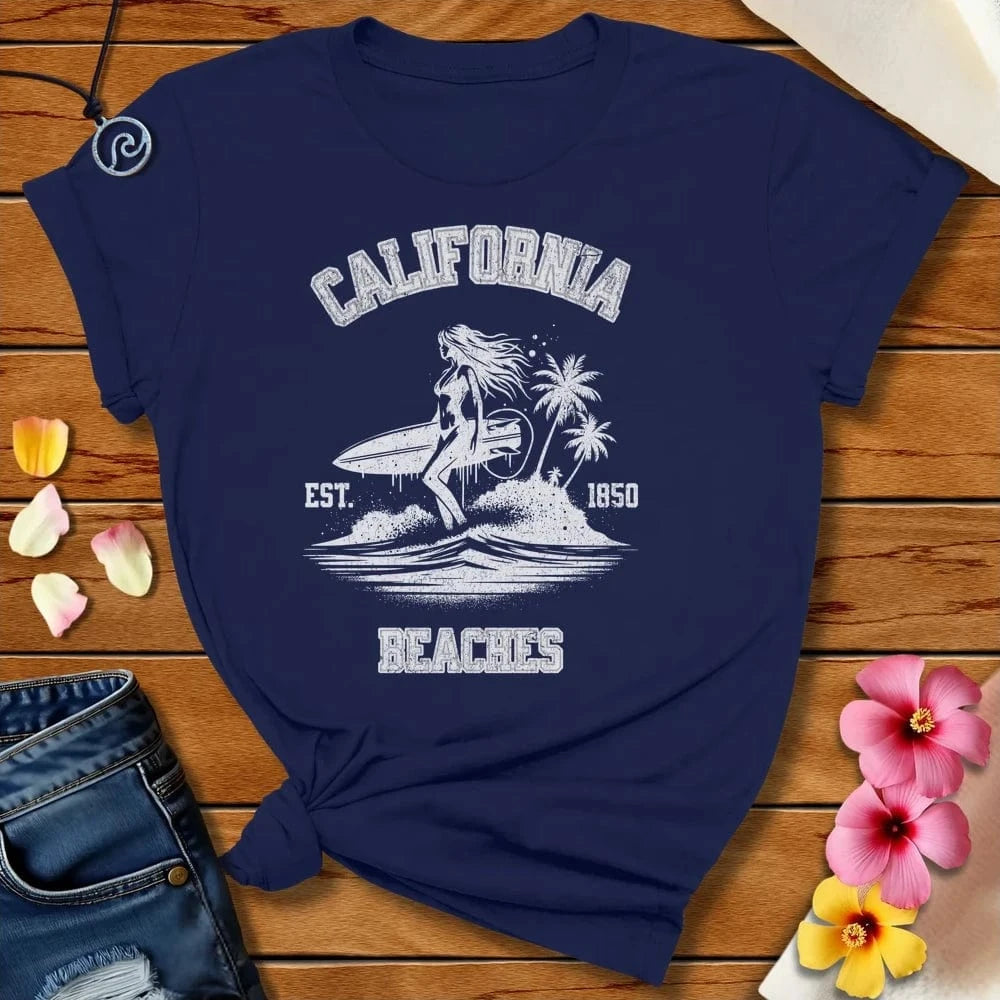 California Beaches Tee Navy by Salty By Choice® We love the beach ocean and anything around water.