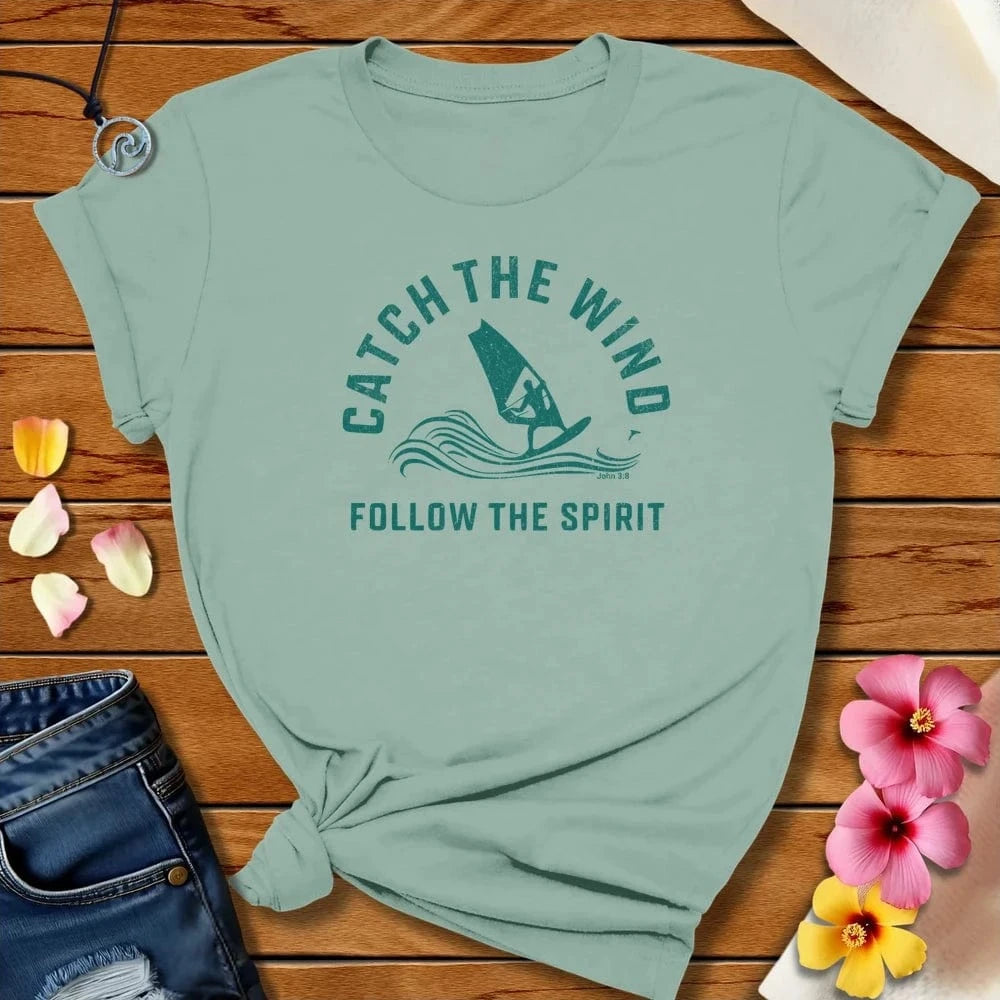 Catch The Wind Tee Dusty Blue by Salty By Choice™ We love the beach ocean and anything around water.