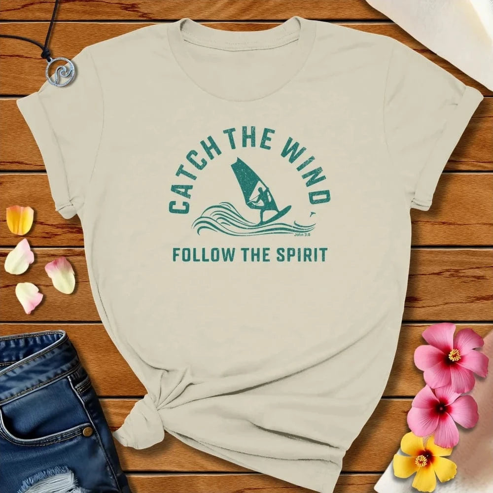 Catch The Wind Tee Natural by Salty By Choice™ We love the beach ocean and anything around water.