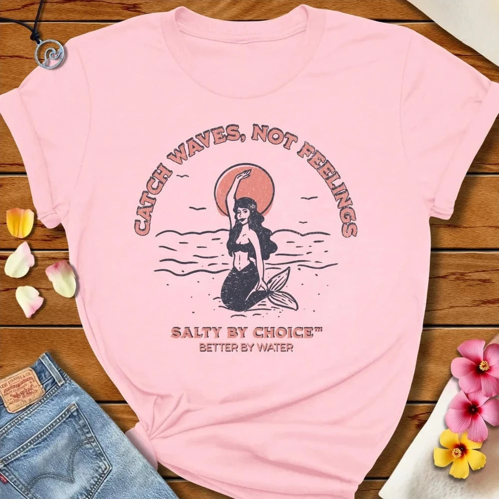 Catch Waves Tee Soft Pink by Salty By Choice™ We love the beach ocean and anything around water.