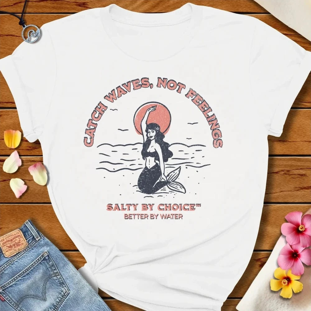 Catch Waves Tee White by Salty By Choice™ We love the beach ocean and anything around water.