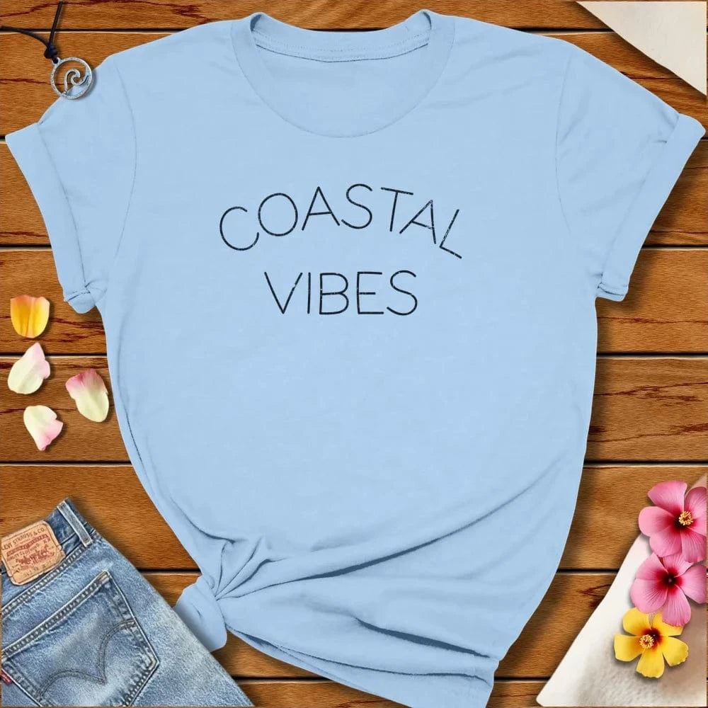Coastal Vibes Tee Baby Blue by Salty By Choice™ We love the beach ocean and anything around water.