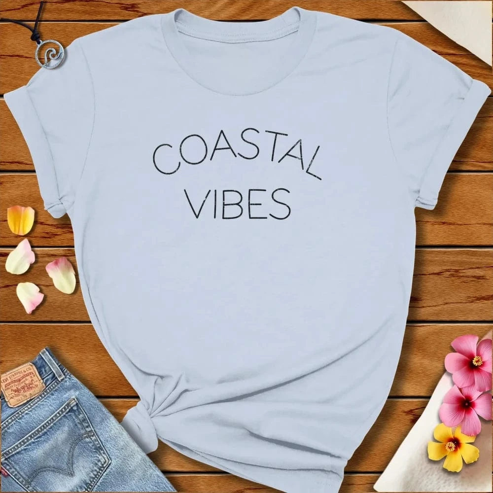 Coastal Vibes Tee Light Blue by Salty By Choice™ We love the beach ocean and anything around water.