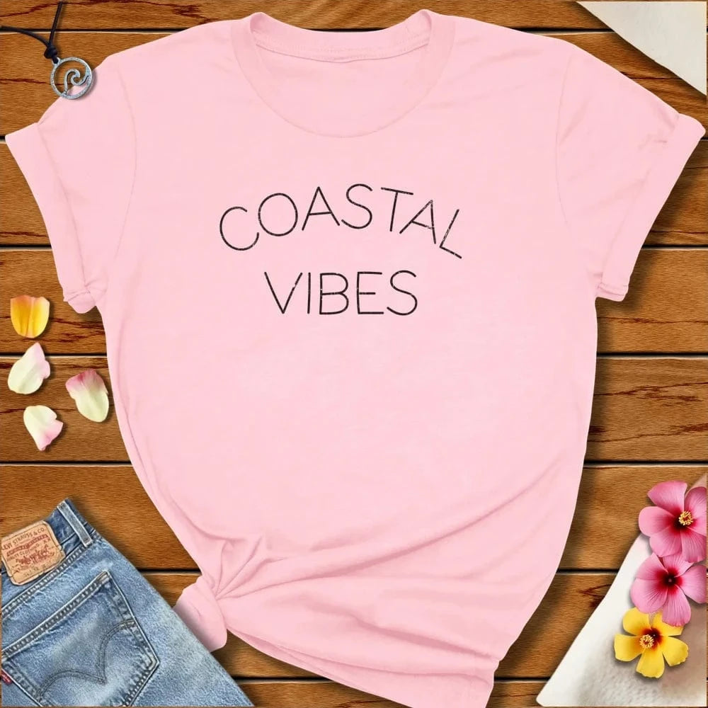 Coastal Vibes Tee Soft Pink by Salty By Choice™ We love the beach ocean and anything around water.