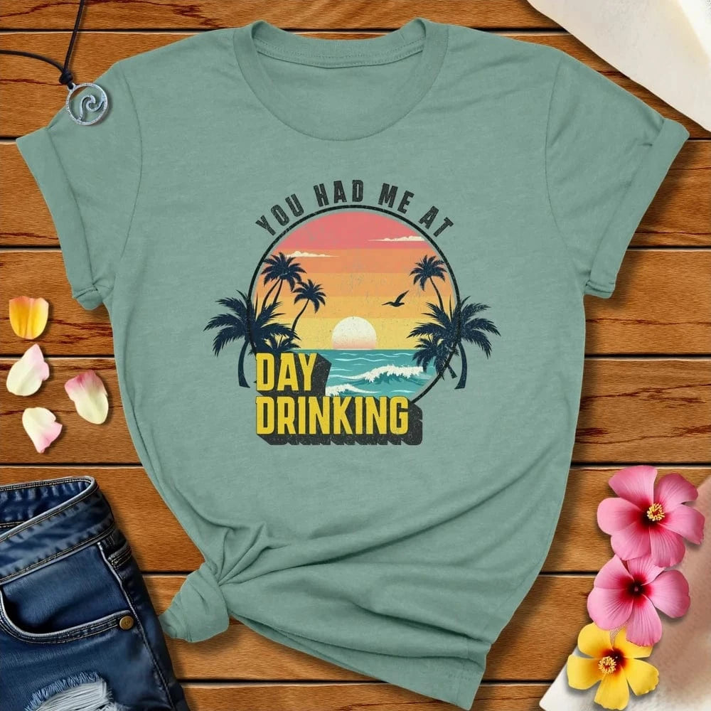 Day Drinking Tee Heather Prism Dusty Blue by Salty By Choice® We love the beach ocean and anything around water.