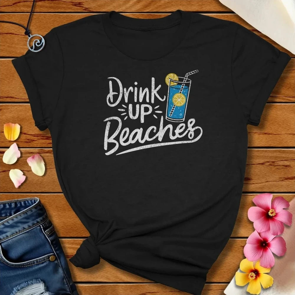 Drink Up Tee Black Heather by Salty By Choice™ We love the beach ocean and anything around water.