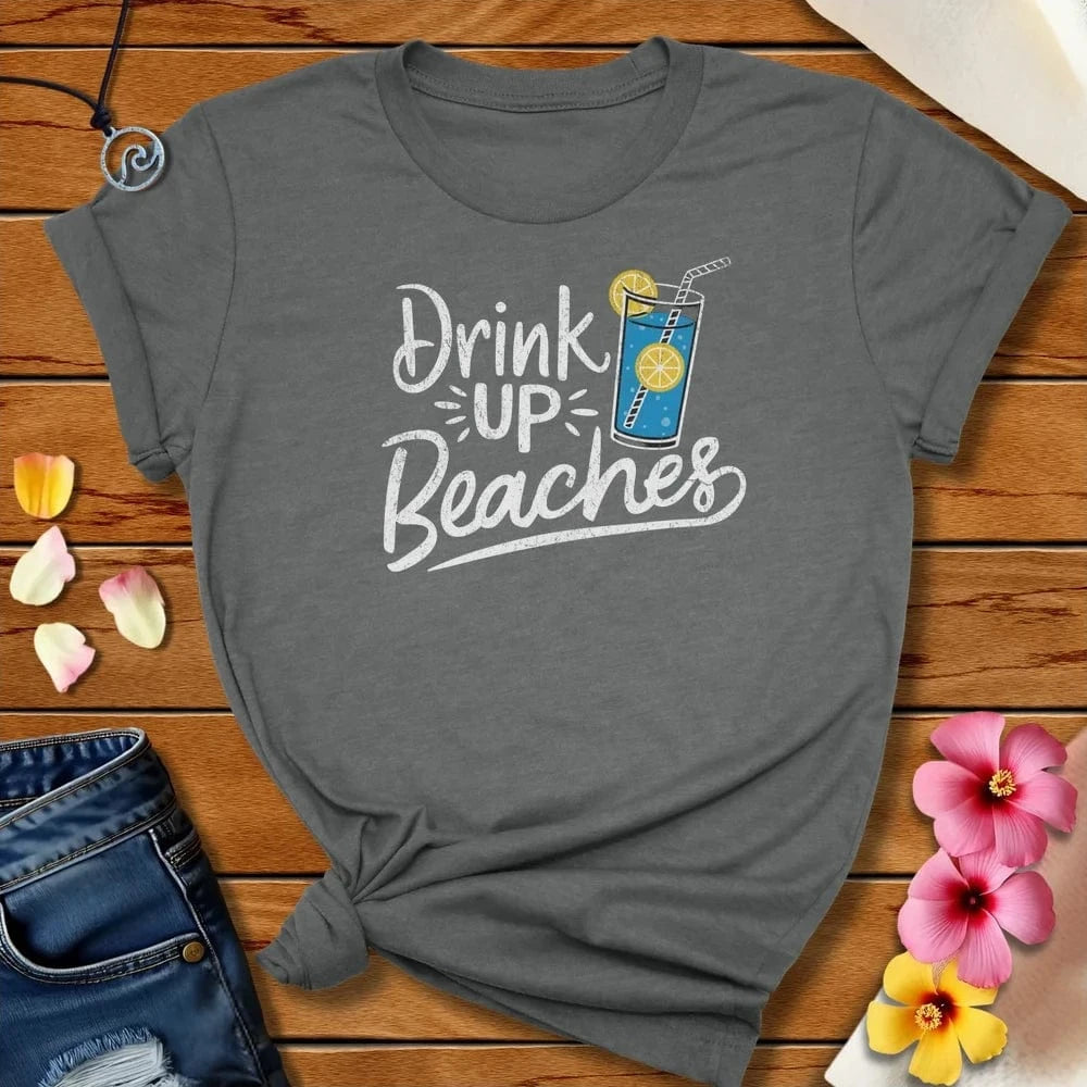 Drink Up Tee Deep Heather by Salty By Choice™ We love the beach ocean and anything around water.