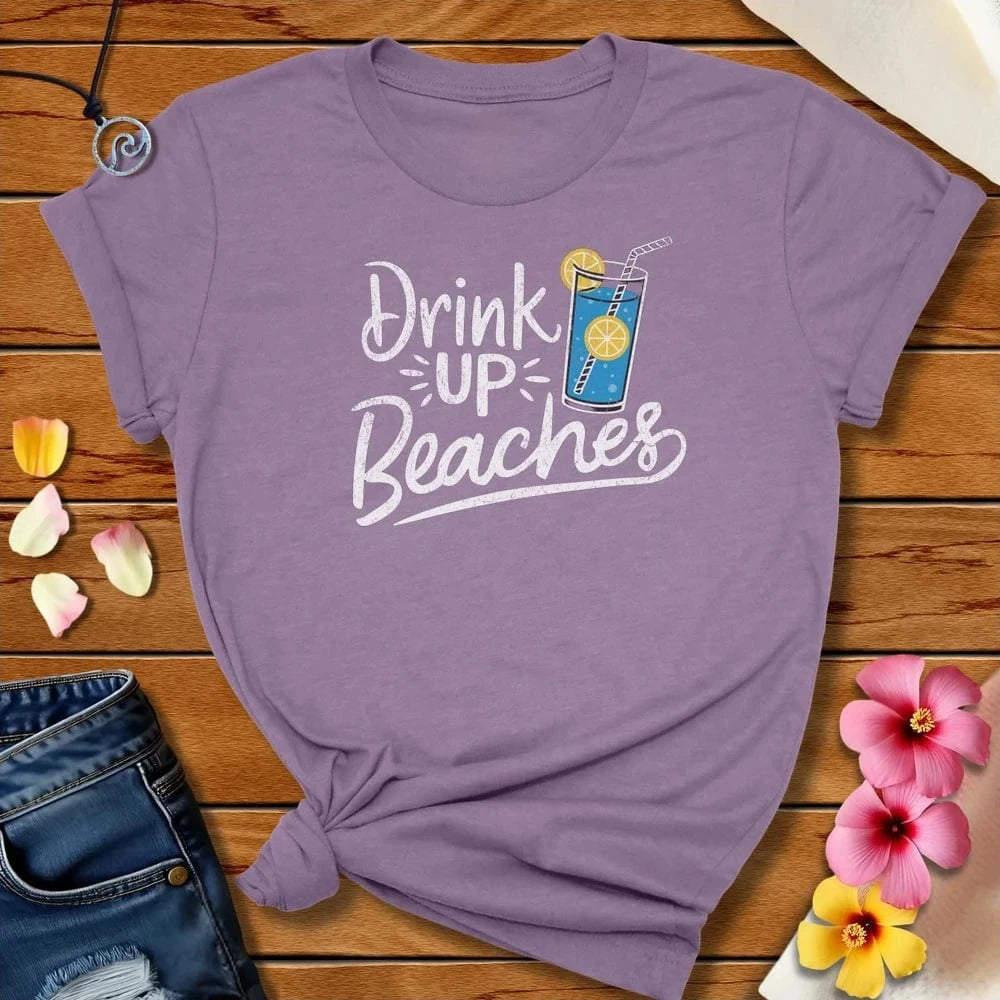 Drink Up Tee Heather Purple by Salty By Choice™ We love the beach ocean and anything around water.