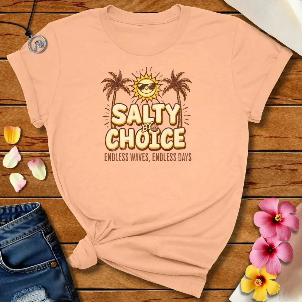 Endless Waves Tee Peach by Salty By Choice® We love the beach ocean and anything around water.