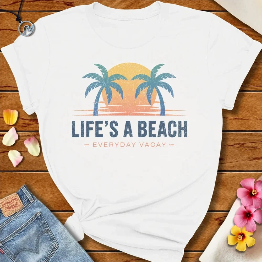 Everyday Vacay Tee White by Salty By Choice™ We love the beach ocean and anything around water.