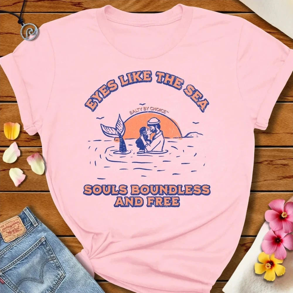 Eyes Like The Sea Tee Soft Pink by Salty By Choice® We love the beach ocean and anything around water.