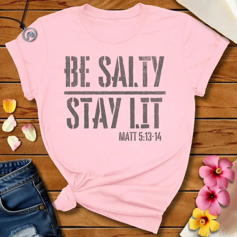 Stay Lit Tee Soft Pink by Salty By Choice® We love the beach ocean and anything around water.