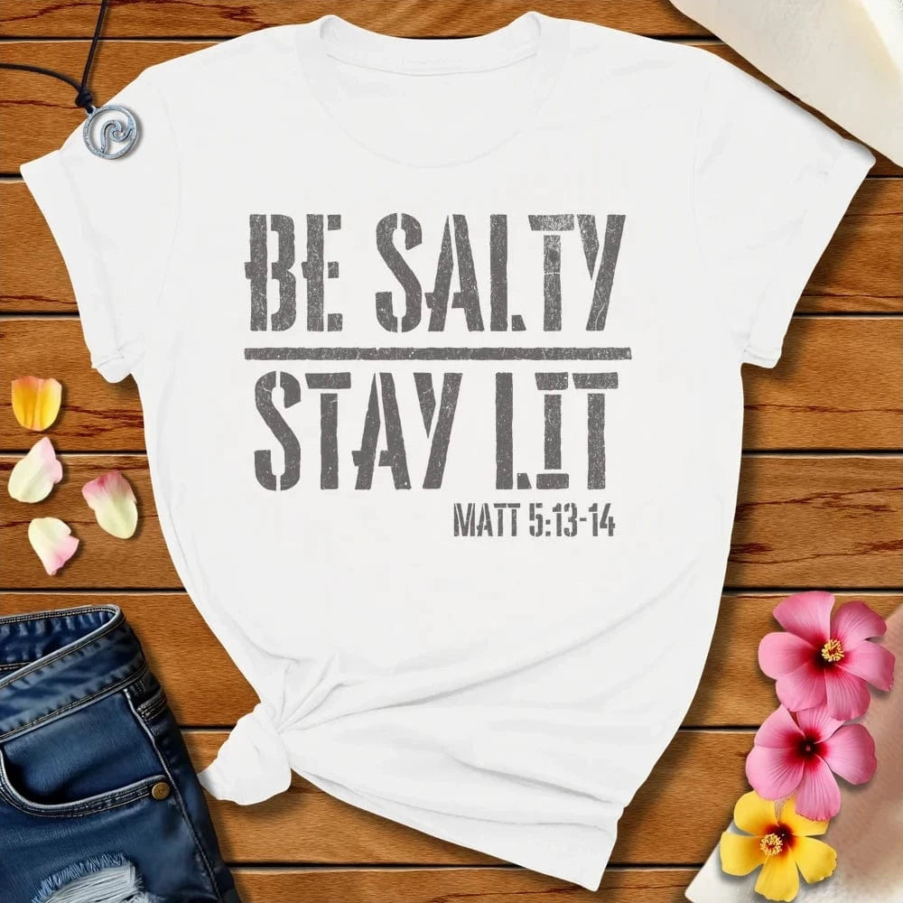 Stay Lit Tee White by Salty By Choice® We love the beach ocean and anything around water.