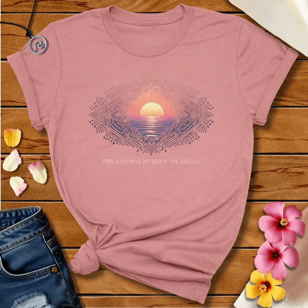 Find Stillness Tee Heather Mauve by Salty By Choice® We love the beach ocean and anything around water.