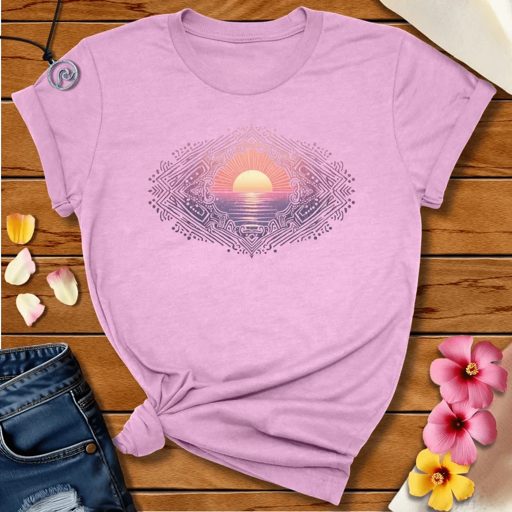 Find Stillness Tee Heather Prism Lilac by Salty By Choice® We love the beach ocean and anything around water.