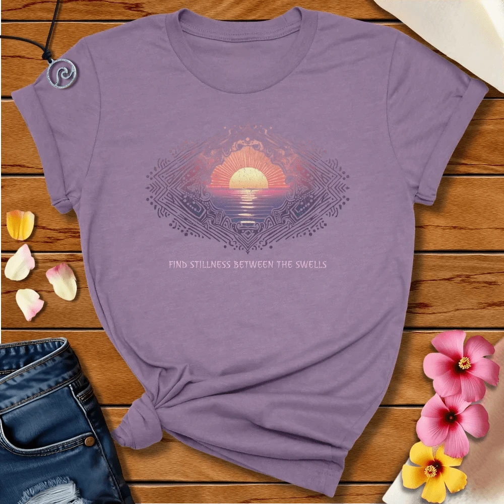 Find Stillness Tee Heather Purple by Salty By Choice® We love the beach ocean and anything around water.