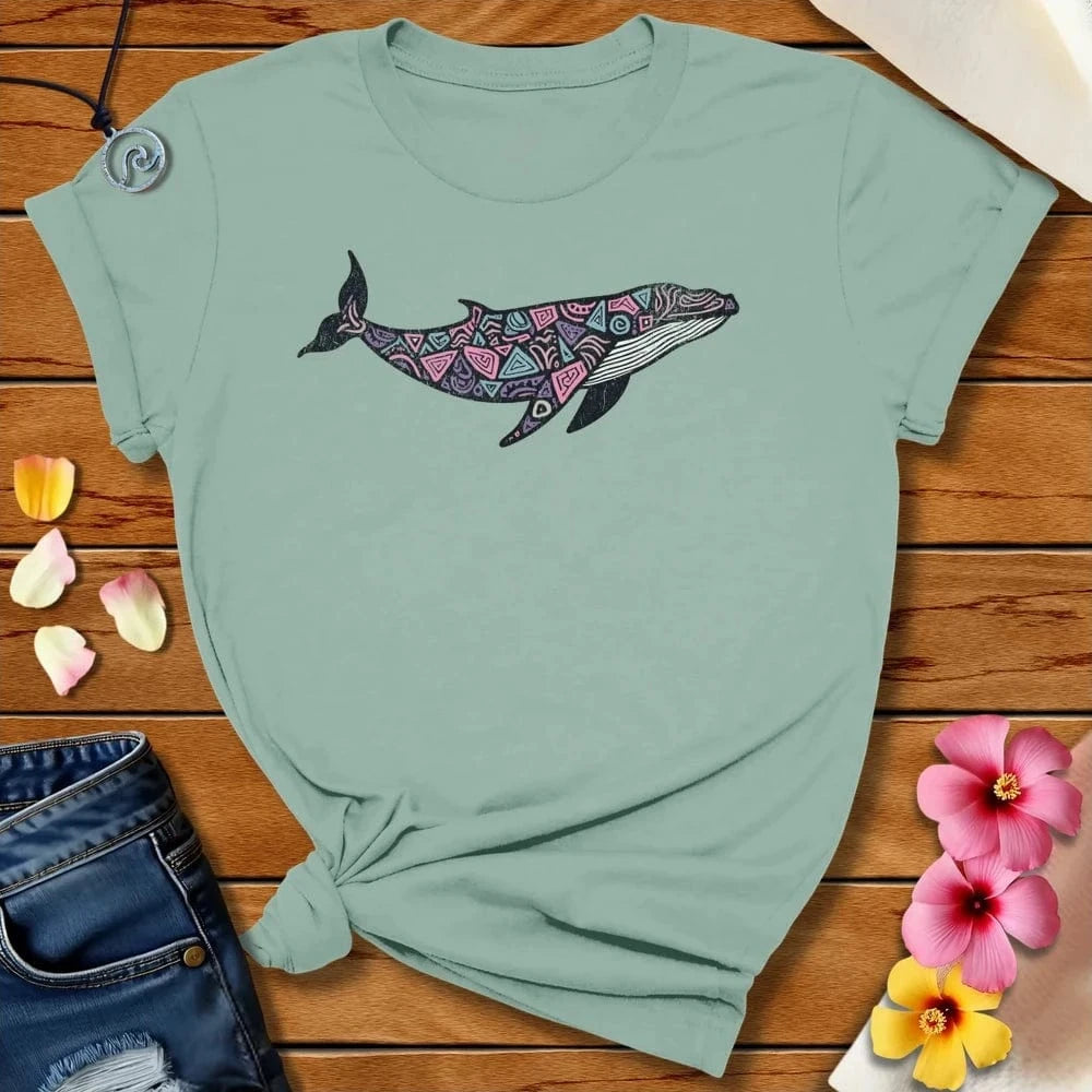 Geo Whale Tee Dusty Blue by Salty By Choice™ We love the beach ocean and anything around water.
